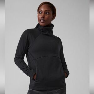 Athleta Polartec Funnel Neck Pullover Black Large